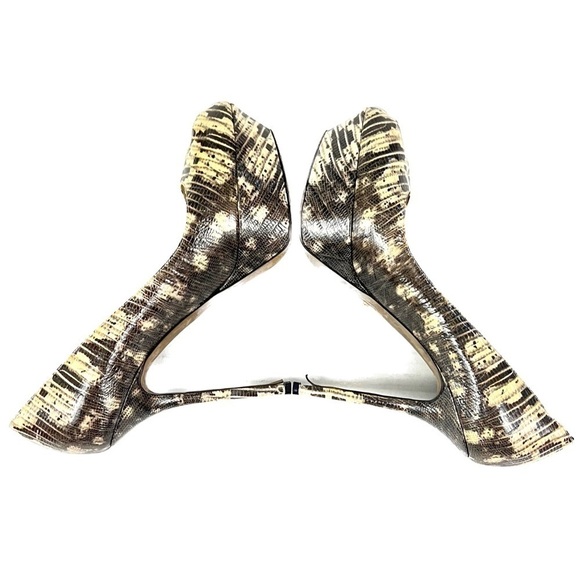 Sergio Rossi Two Tone Water Snake Platform Peep-toe Pumps - Size 40.5 / … - Picture 5 of 13